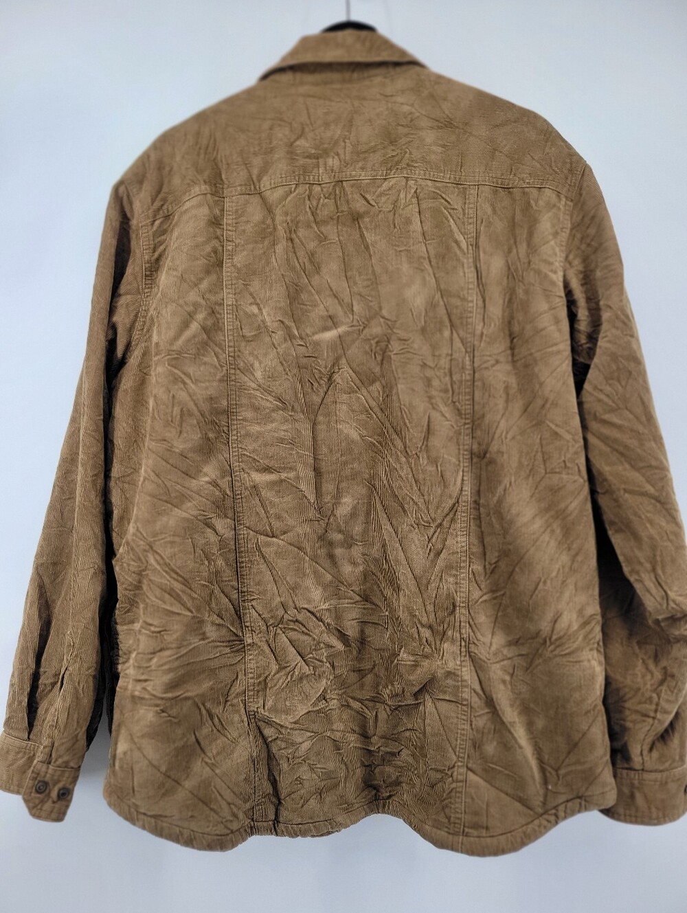L.L.Bean Men's Fleece Lined Corduroy Shirt Jacket Size Large Tan - Picture 4 of 9
